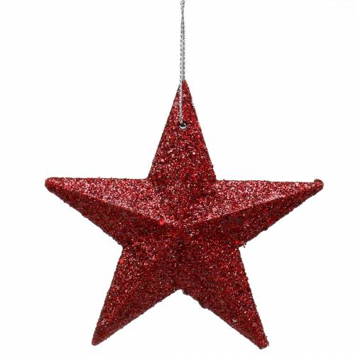 položky Glitter star red mix 9,5/5cm 18 ks