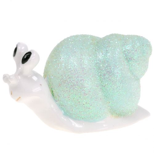 Floristik24 Dekorativní figurka šnek třpyt mint/růžová 8cm 6 ks