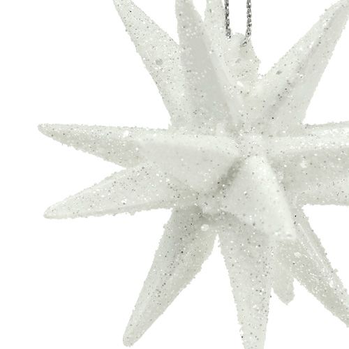 Floristik24 Třpytivé hvězdy bílé 7,5cm 8ks