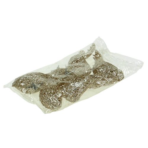 Floristik24 Třpytivý ptáček 8cm zlatý s klipem 6ks