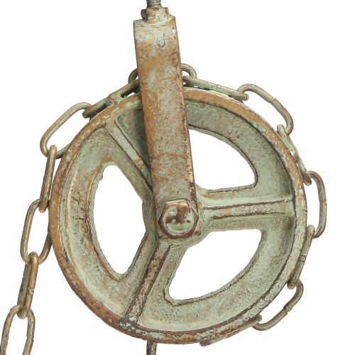 položky Kovová zvonková nástěnná dekorace s držákem starožitná patina V58cm