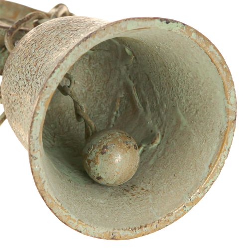 položky Kovová zvonková nástěnná dekorace s držákem starožitná patina V58cm