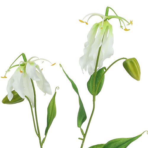 Floristik24 Gloriosa bílá umělá 84cm 3ks