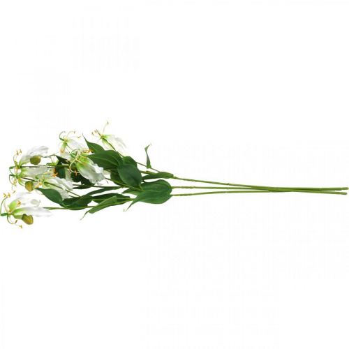 položky Umělá lilie, květinová dekorace, umělá rostlina, hedvábný květ bílý L82cm 3ks