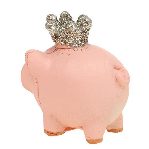 Floristik24 Lucky pig pink s korunkou 4cm 6ks