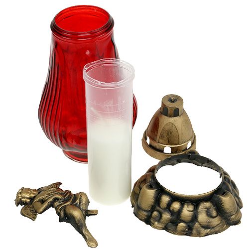 Floristik24 Hrobové světlé sklo Ø14cm H28cm 4ks