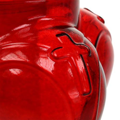 Floristik24 Hrob světlé srdce 13cm x 13cm H29cm bílá, červená 2ks