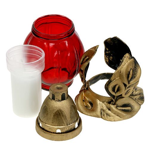 Floristik24 Hrob světle červený Ø12,5cm H19,5cm 6 ks