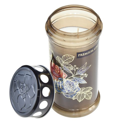 položky Náhrobní světla motiv svíčky květiny Ø7,5cmV16,5cm 3 dny 3 ks