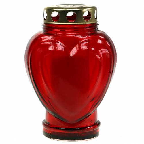 Hrob světlé srdce červené 11,5 cm x 8,5 cm H17,5 cm 4 kusy