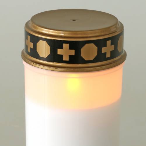 LED hrobové světlo bílé, teplé bílé časovač na baterie Ø6,8 H12,2 cm