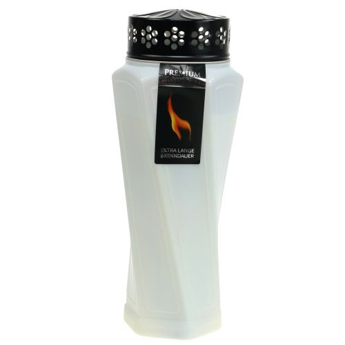 Floristik24 Hrob světlý plast kroucený bílý Ø11cm H25cm
