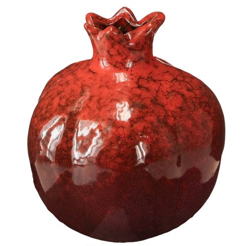 Dekorativní váza z granátového jablka, keramická, červenohnědá, Ø10,5 cm, V12 cm