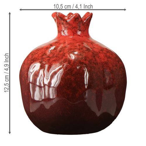 položky Dekorativní váza z granátového jablka, keramická, červenohnědá, Ø10,5 cm, V12 cm