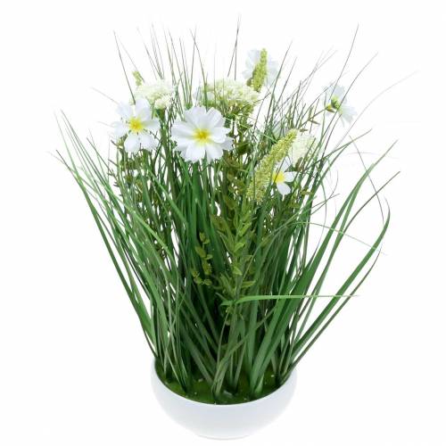 položky Dekorativní tráva s květy Cosmea v misce H45cm