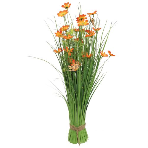 Floristik24 Travní trs s květinami a motýly Orange 70cm
