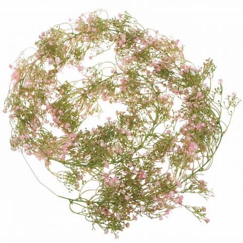 Floristik24 Girlanda gypsophila růžová 180cm