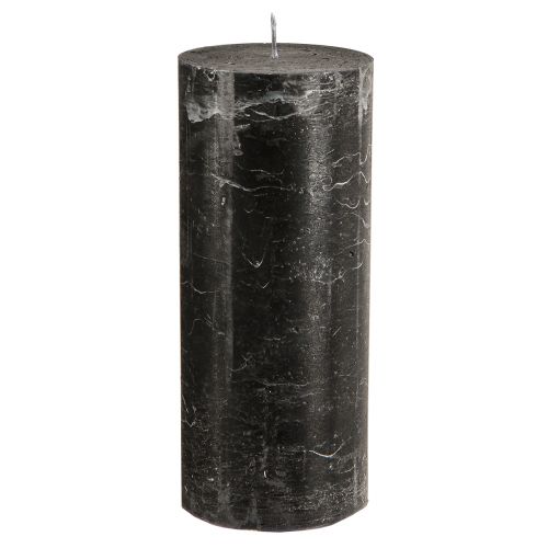 položky Velké sloupové svíčky černý mramorový vzhled 85x200mm 2 ks