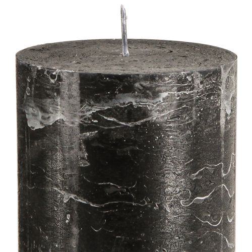 položky Velké sloupové svíčky černý mramorový vzhled 85x200mm 2 ks