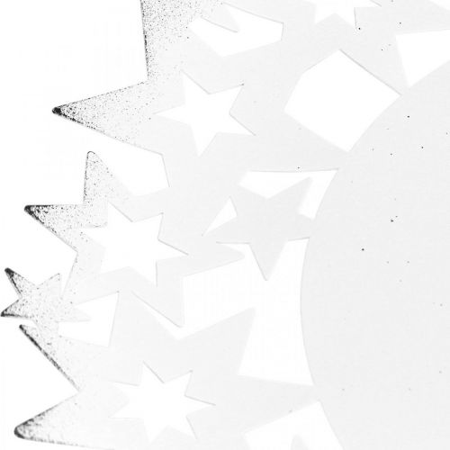 položky Vánoční talíř kovový dekorační talíř s hvězdičkami bílý Ø34cm