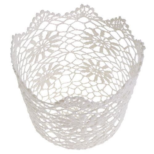 položky Háčkovaný květináč bílý Ø17cm V15cm