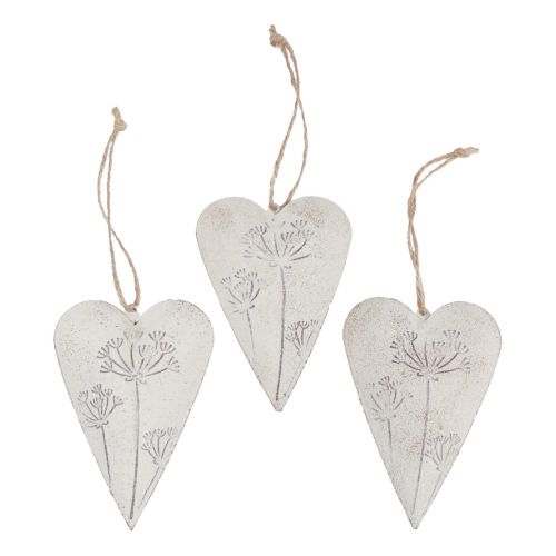Floristik24 Závěsná dekorace dekorativní srdce vintage dekorace kov 11x7,5cm 3ks