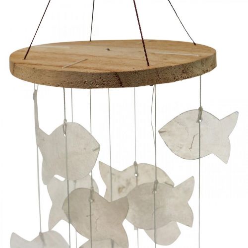 položky Závěsná dekorace mušle Capiz zvonek zahradní Ø12cm L49cm