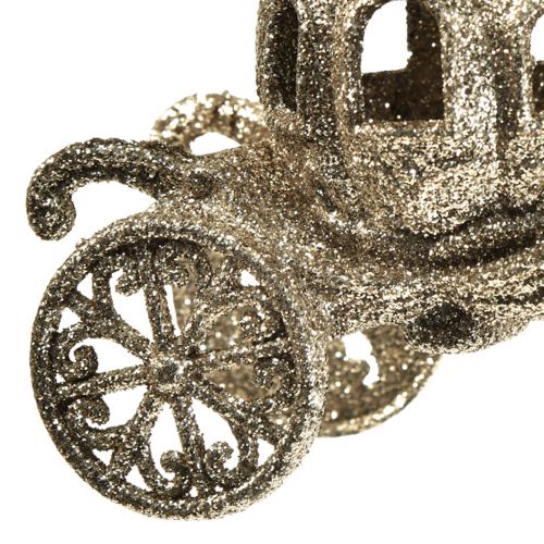 Floristik24 Závěsná dekorace vánoční kočár s třpytkami 11x5x8,5cm