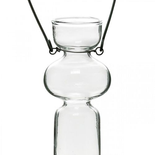 Floristik24 Mini skleněné vázy na zavěšení skleněné dekorace s drátěným ramínkem H14cm 4ks