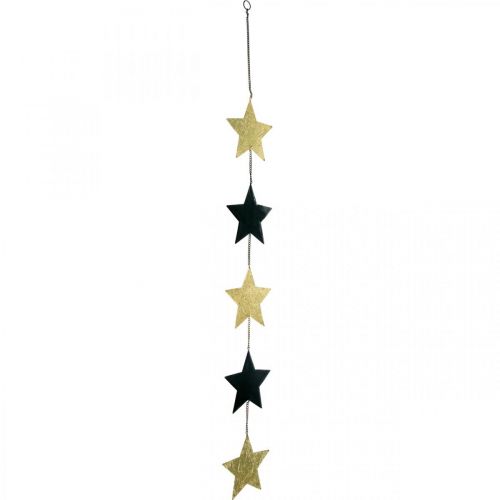 Vánoční dekorace přívěsek hvězda zlatá černá 5 hvězdiček 78cm