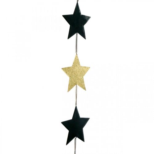 Vánoční dekorace přívěsek hvězda zlatá černá 5 hvězdiček 78cm