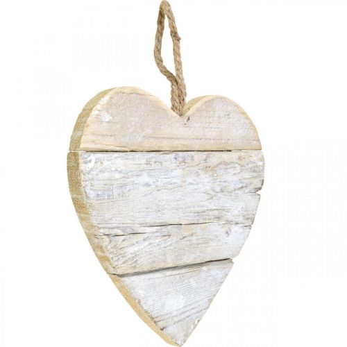položky Srdce ze dřeva, ozdobné srdce na zavěšení, srdce deco bílé 20cm