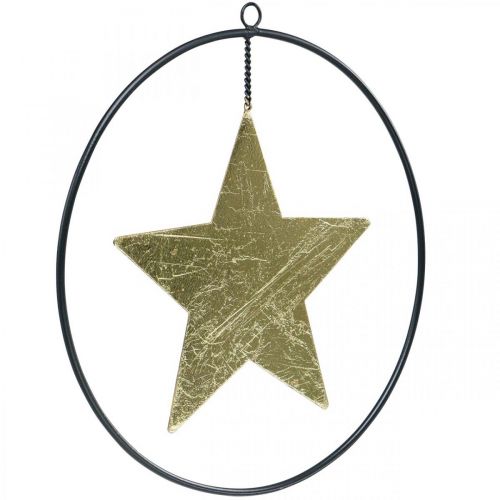 položky Vánoční dekorace přívěsek hvězda zlatá černá 12,5cm 3ks