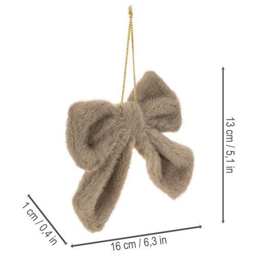 Dekorativní plyšová mašle s ramínkem, 16 cm, 3 kusy | Floristik24.cz