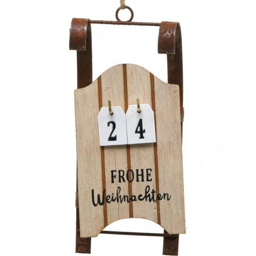 položky Ozdobné sáně dřevěné kalendáře Adventní rez L14,5cm 2 kusy