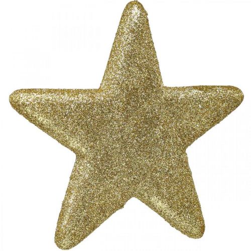 položky Vánoční dekorace přívěsek hvězda zlatý třpyt 18,5cm 4ks
