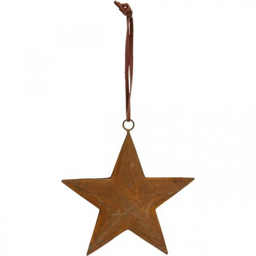 Vánoční přívěsek hvězda metal star rust look H13,5cm