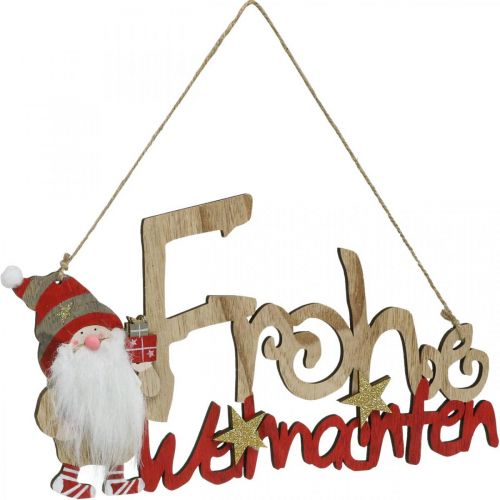 Dřevěné nápisy Veselé Vánoce okenní dekorace Gnome 2ks