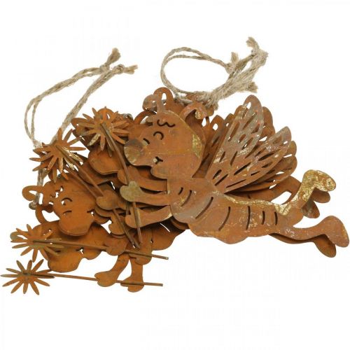 položky Včelka na zavěšení rez deko kovová letní dekorace 12cm 6ks