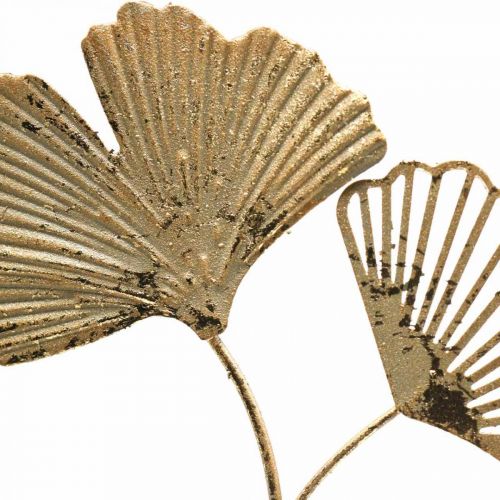 položky Ginkgo dekorace zlatý věšák vintage kovová dekorace Ø16cm 3 ks
