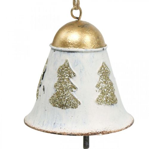 položky Vánoční zvonky Vintage vánoční dekorace Zlatá bílá 2ks