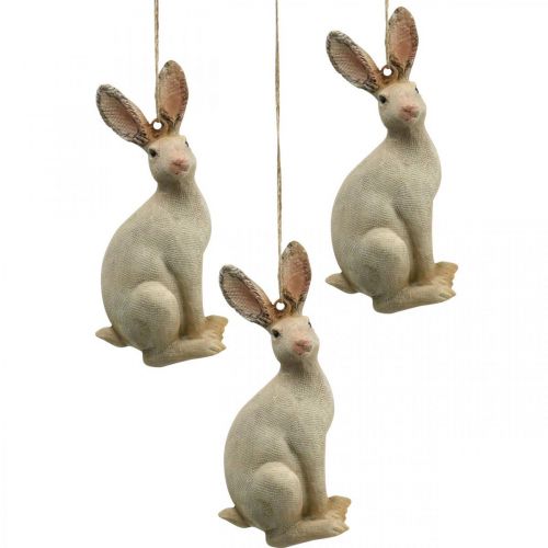 Figurka velikonočního zajíčka na zavěšení Velikonoční dekorace polyresin V9,5cm 4ks