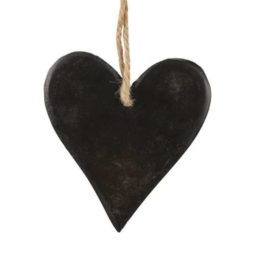 položky Závěsná dekorace břidlicové srdce ozdobná srdce černá 10,5cm 4ks