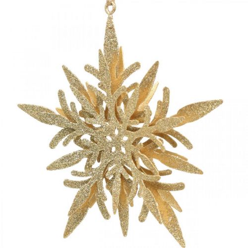 Floristik24 Vločka, dekorace na vánoční stromeček, dekorace na okno Christmas Golden 12cm 4ks