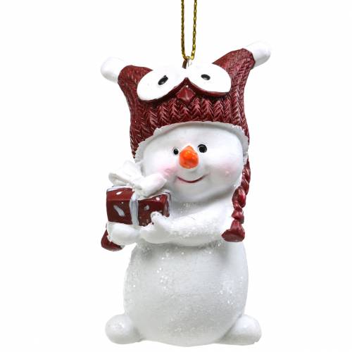 Floristik24 Vánoční ozdoby na stromeček sněhulák k zavěšení 8cm 4ks