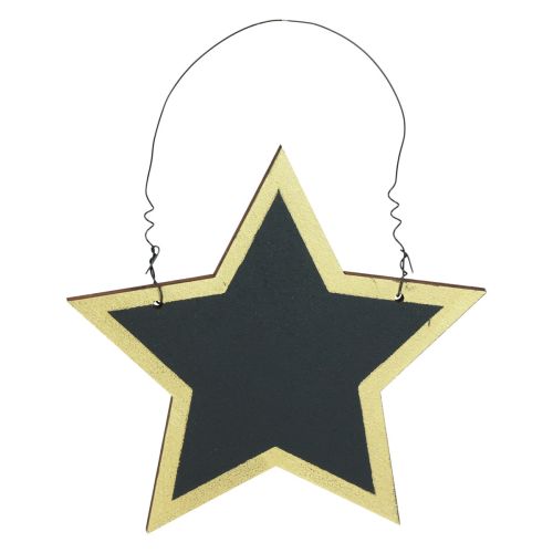položky Dřevěné hvězdičky černé zlaté ozdobné věšáky vánoční Ø15cm 8ks