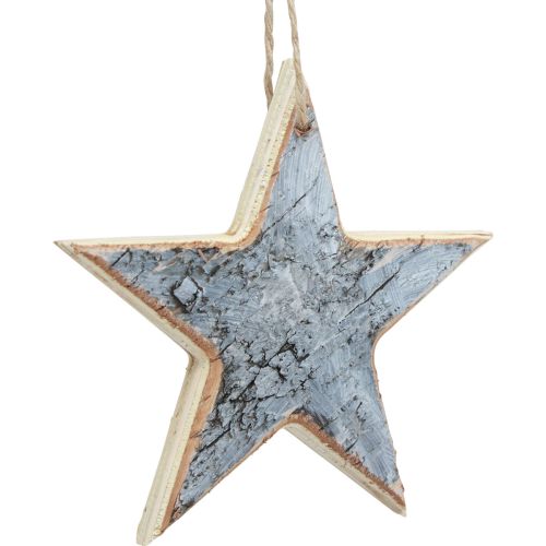 položky Dřevěná dekorace hvězdičky dekorační věšák rustikální dekorace bílé dřevo Ø15cm