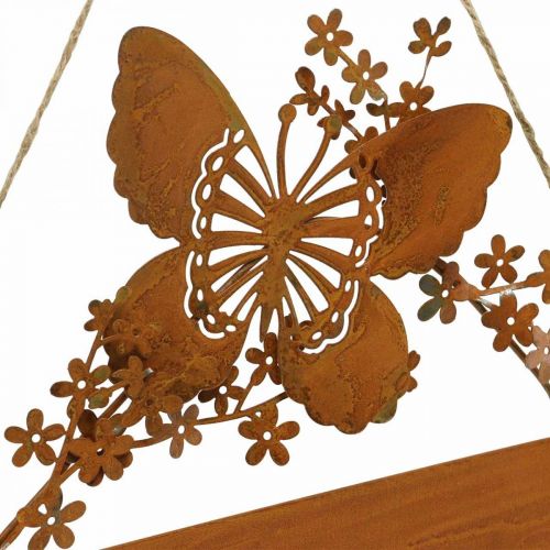 Floristik24 Deco cedulka vítána k zavěšení rez vzhled 25×18/21cm 2ks