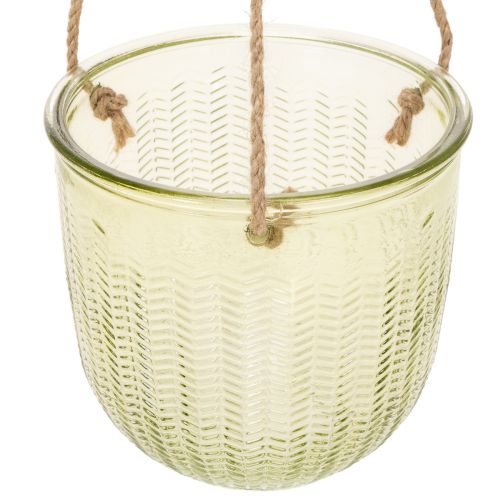 Závěsný skleněný květináč, dekorativní skleněný květináč, retro styl, zeleno-hnědý, 14,5 cm, 2 kusy | Floristik24.cz