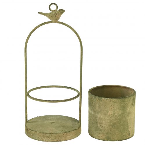 položky Závěsný květináč květináč na zavěšení zelený vintage Ø10,5cm